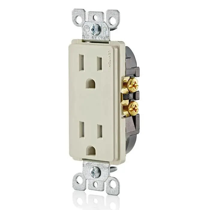 Leviton 15 Amp Decora Tamper-Resistant Duplex Electrical Wall Outlet, Light Almond | Child-Safe, Long-Lasting, UL Listed - view 3