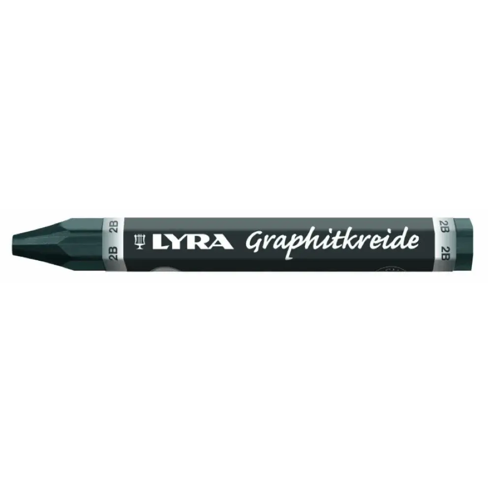 Lyra Graphite Crayons 2B Hardness, 114mm Length, Black | Set of 12, Non-Water Soluble - main product image