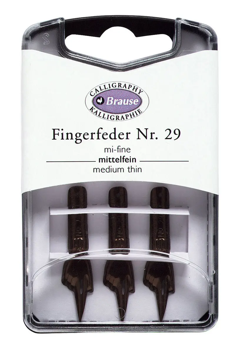 Brause Index 29 Nibs 3 Pack, Clear | Semi-Fine Point, Rigid Nib for Calligraphy - main product image