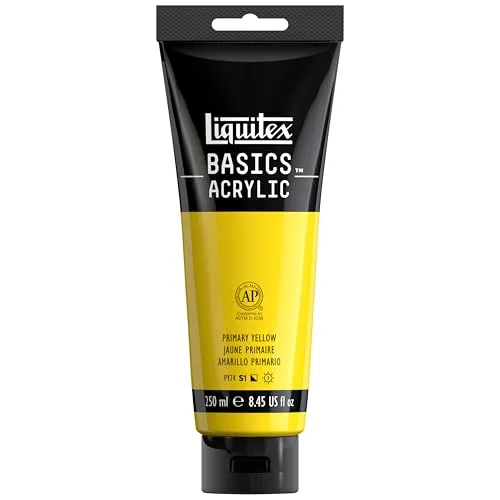 Liquitex BASICS Acrylic Paint, Primary Yellow, 118ml (4 oz) Tube | Artist-Quality Pigments for Beginners - main product image