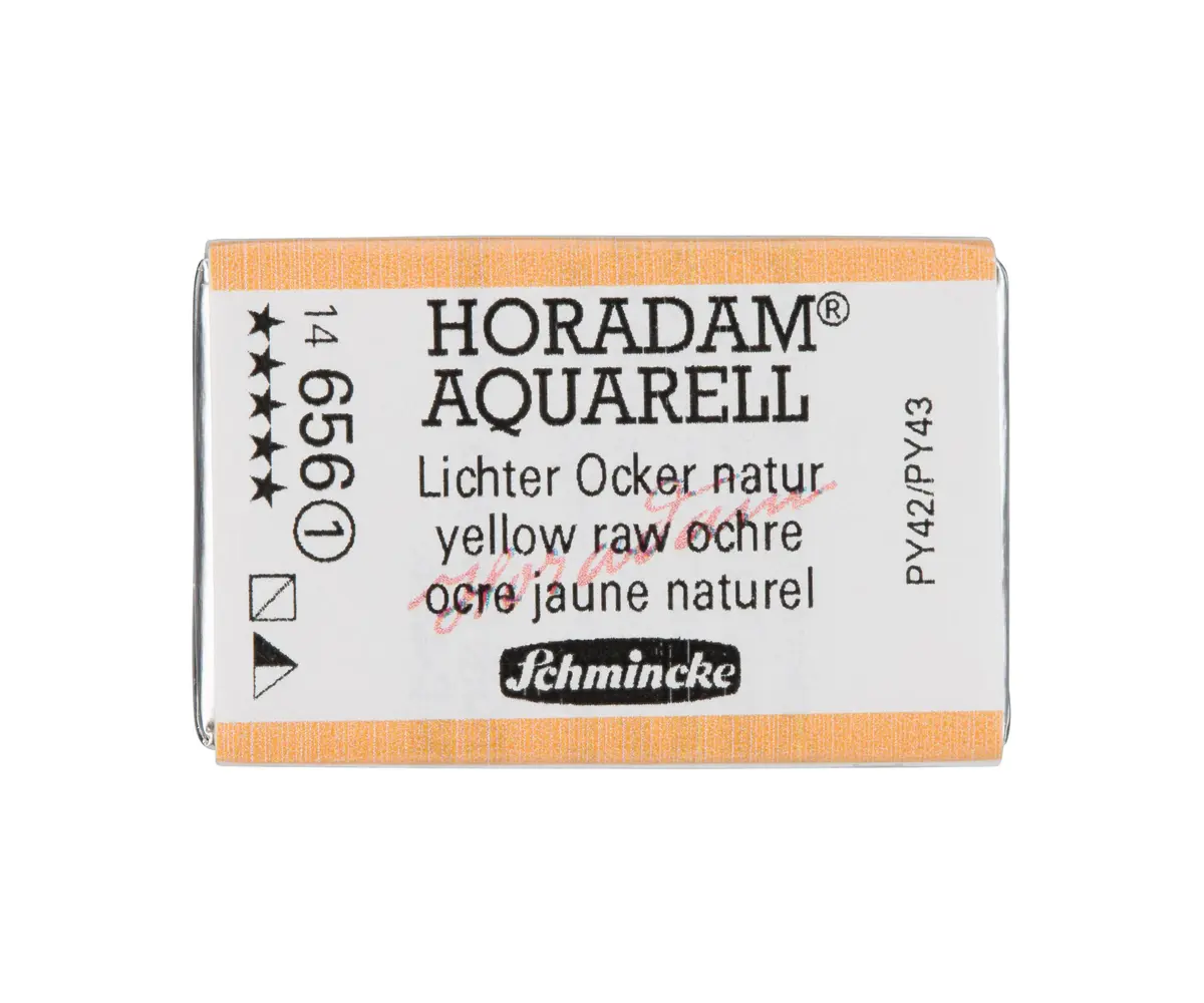 Schmincke Horadam Watercolor Full Pan 1 Yellow Raw Ochre | Matte Finish, Artist-Grade, 1 Count - main product image