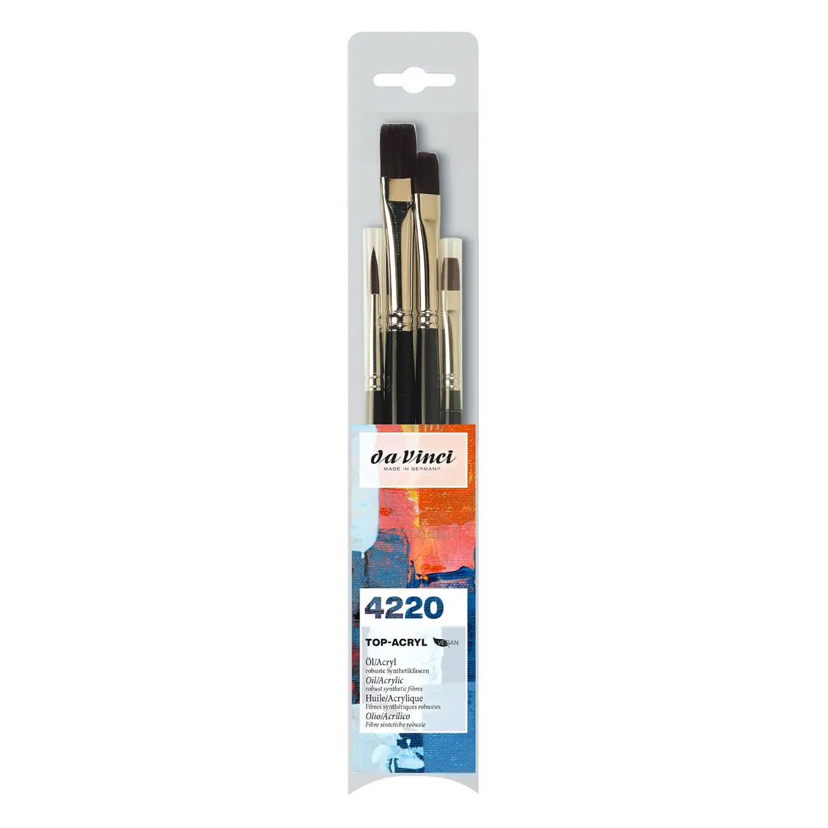 da Vinci Watercolor Series 4220 Top Acryl Brush Set for Acrylic, Oil, and Watercolor | Multiple Sizes, Handmade in Germany - main product image