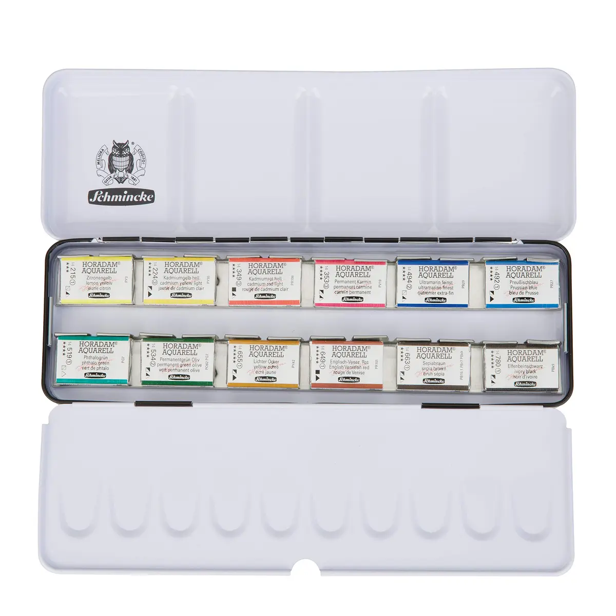 Schmincke HORADAM AQUARELL Watercolor Set 12 Colors | Finest German Artist Watercolors - main product image
