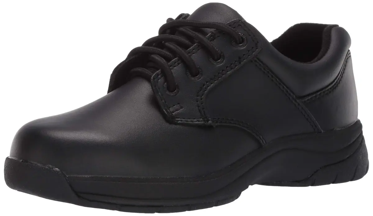 ROCKY SlipStop 911 Plain Toe Oxford Shoe, Black, Size 8 | Water-Resistant Full-Grain Leather Work Shoe - main product image