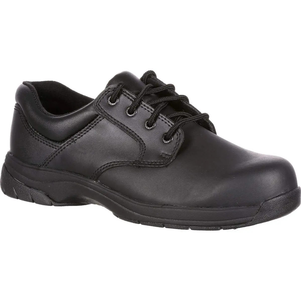 ROCKY SlipStop 911 Plain Toe Oxford Shoe, Black, Size 8 | Water-Resistant Full-Grain Leather Work Shoe - view 2