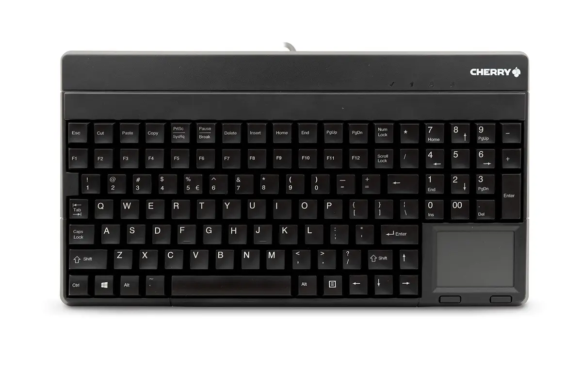 Cherry G86-62401 Compact Keyboard with Touchpad | Spill-Resistant USB Keyboard for Office & Home - main product image