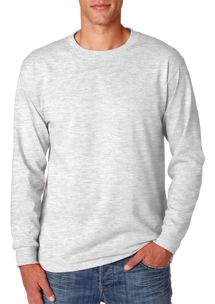 Jerzees Adult 5.6 oz DRI-POWER ACTIVE Long-Sleeve T-Shirt Ash Large | Moisture-Wicking Cotton Blend for Active Wear - main product image