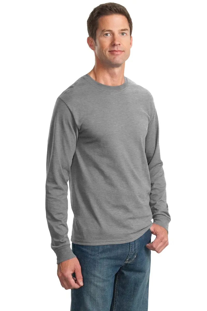 Jerzees Adult 5.6 oz DRI-POWER ACTIVE Long-Sleeve T-Shirt Ash Large | Moisture-Wicking Cotton Blend for Active Wear - view 6