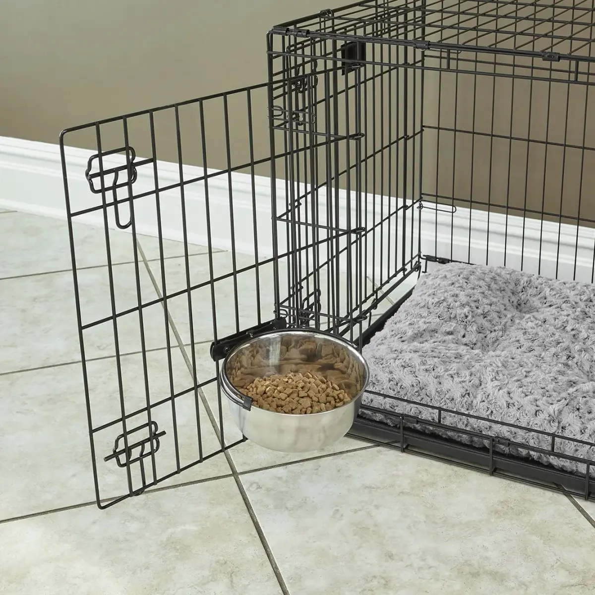 MidWest Homes for Pets Snap'y Fit Stainless Steel Pet Bowl 296ml (10 Ounces) | Secure Crate Mount for Small Dogs & Cats - view 2