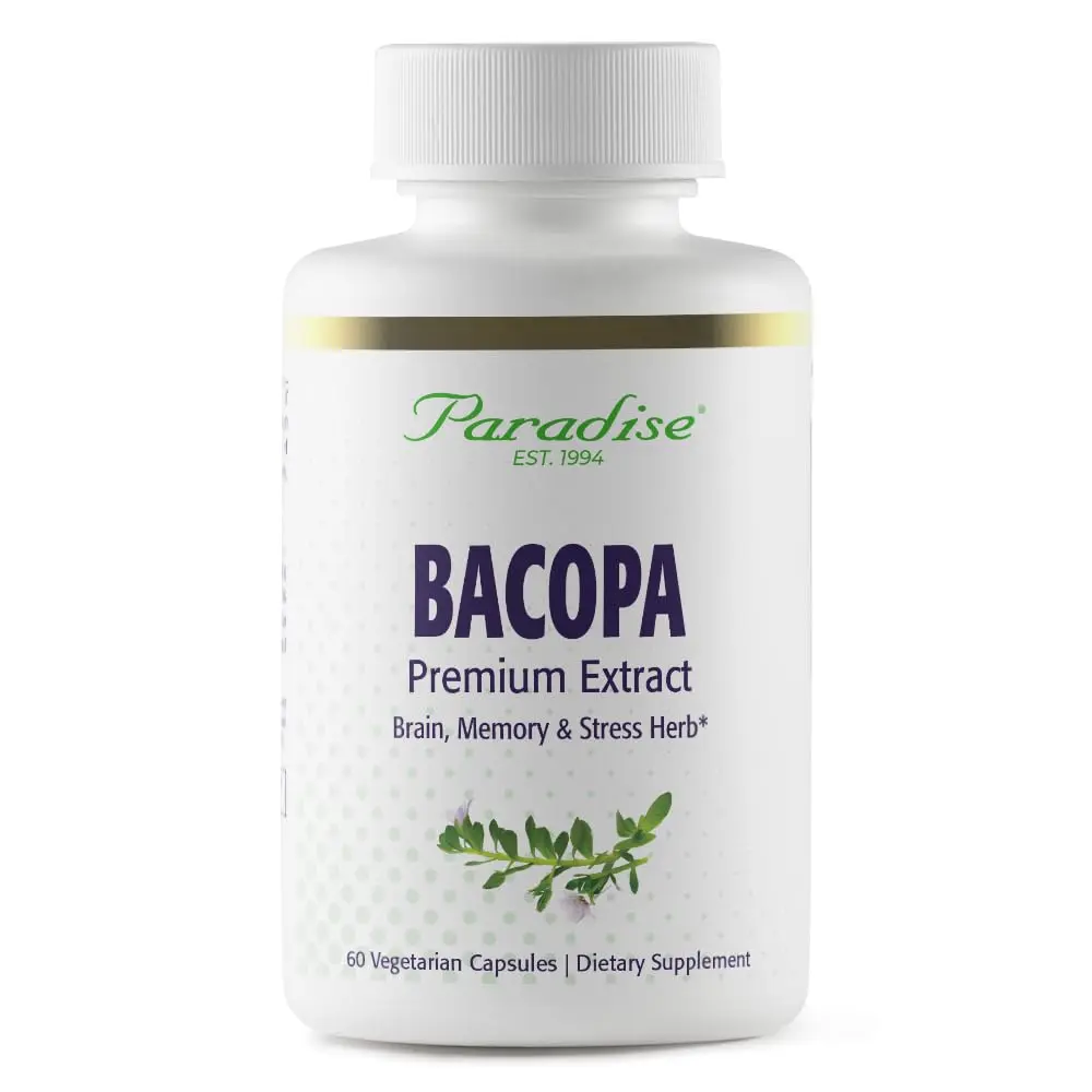 Paradise Herbs & Essentials Bacopa Extract Vegan 60 Capsules | Full Spectrum, Organic, Vegan - main product image