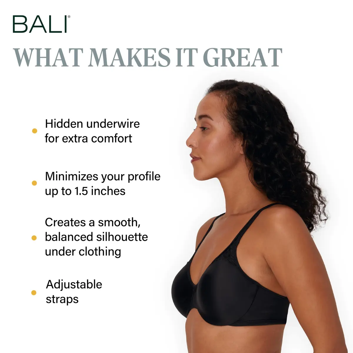 Bali Passion for Comfort Underwire Minimizer Bra 38DDD | Supports & Shapes - view 2
