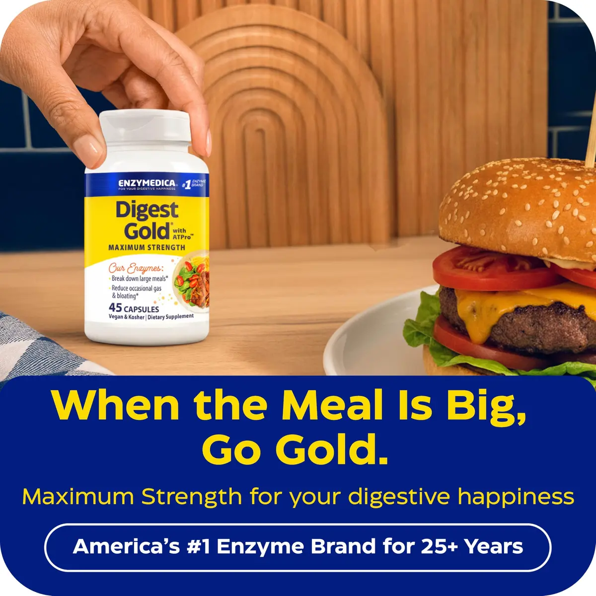 Enzymedica Digest Gold, Maximum Strength, ATPro Energy Support - 45 Caps | Fast-Acting Digestive Enzymes for Gas & Bloating - view 3