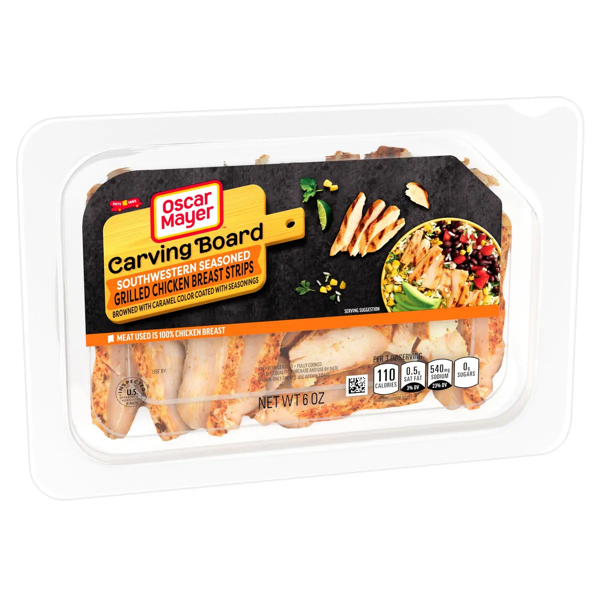 Oscar Mayer Carving Board, Southwestern Seasoned Grilled Chicken, 6 oz | Fully Cooked, Ready to Eat - view 9
