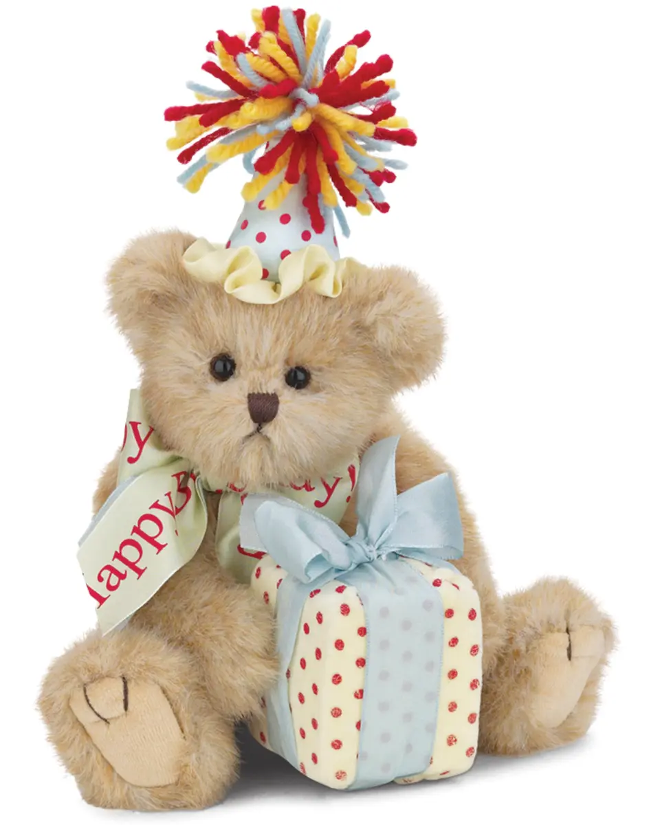 Bearington Birthday Bear Stuffed Animal 10" | Realistic Plush Teddy for Kids & Toddlers - main product image
