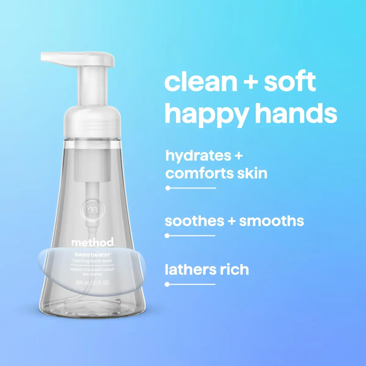 method Foaming Hand Wash Sweet Water 300ml (10 fl oz) | Gentle Cleansing for All Skin Types - view 5