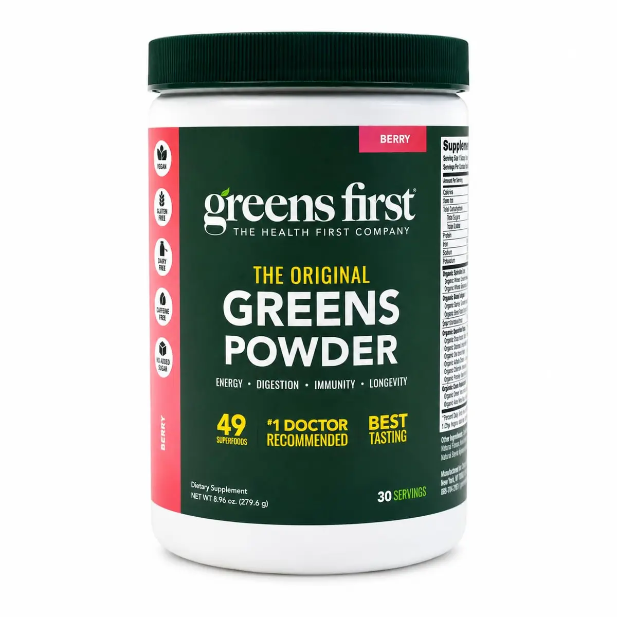 Greens First Original Greens Powder, Berry, 8.96 Ounce (Pack of 1) | 49 Superfoods & Gut Support - main product image