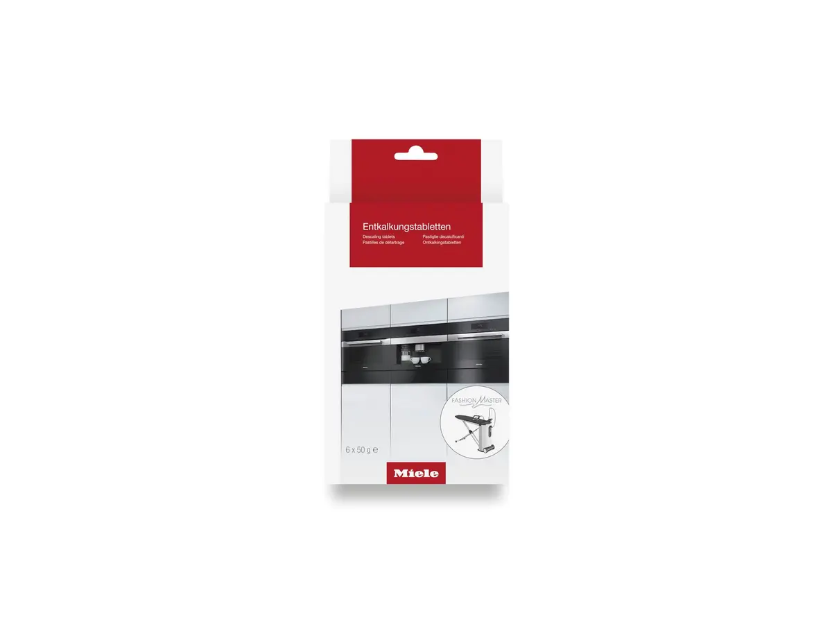 Miele Original Descaling Tablets with Moisture Plus, 6 Count (Pack of 1) | For Coffee Machines, Steam Ovens, FashionMaster, and Ovens/Ranges with Moisture Plus - main product image