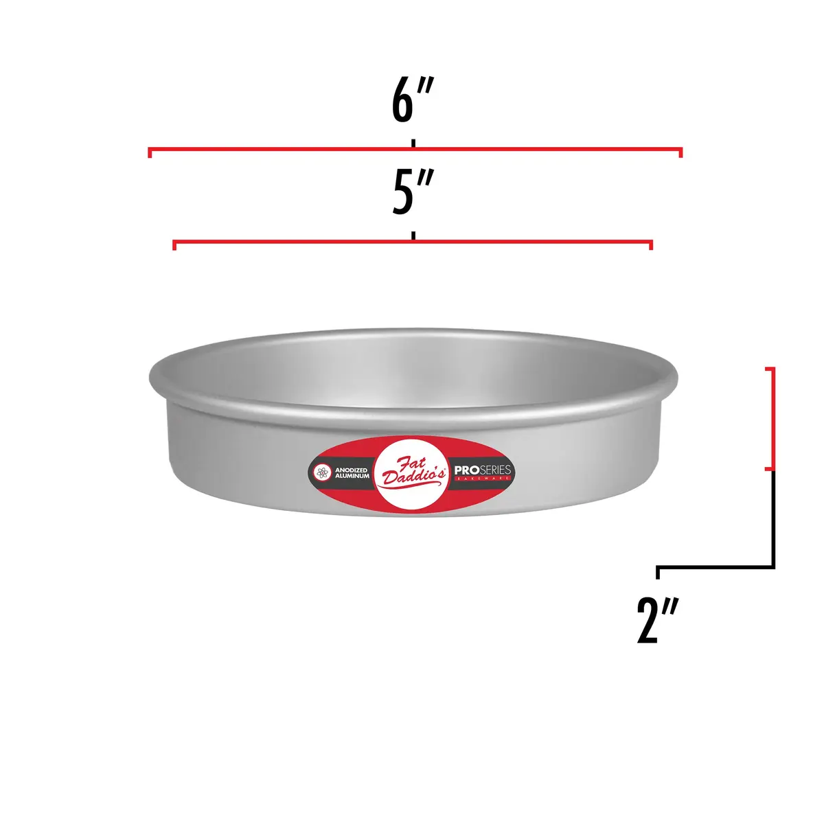 Fat Daddio's PRD-52 Anodized Aluminum Round Cake Pan 5" x 2" | Durable Bakeware for Layered Cakes & Pizzas - view 3