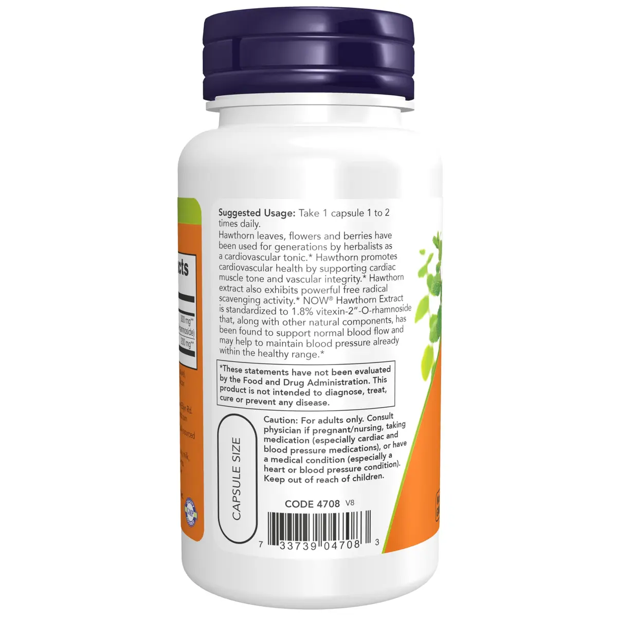 NOW Hawthorn Extract 300 mg | Supports Cardiovascular Health & Blood Flow (90 Veg Caps) - view 3