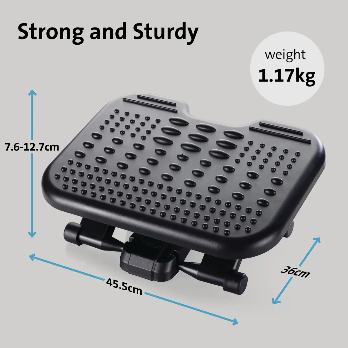 Kensington SoleMassager Rocking Footrest with Adjustable Height and Tilt | Grey Plastic - view 7
