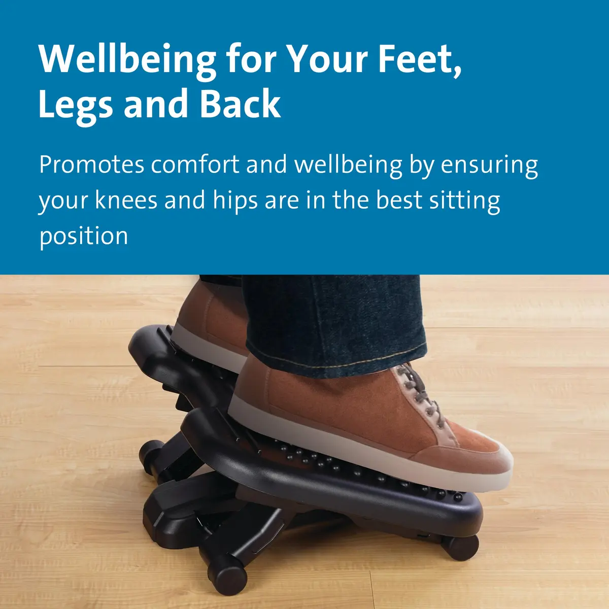 Kensington SoleMassager Rocking Footrest with Adjustable Height and Tilt | Grey Plastic - view 2