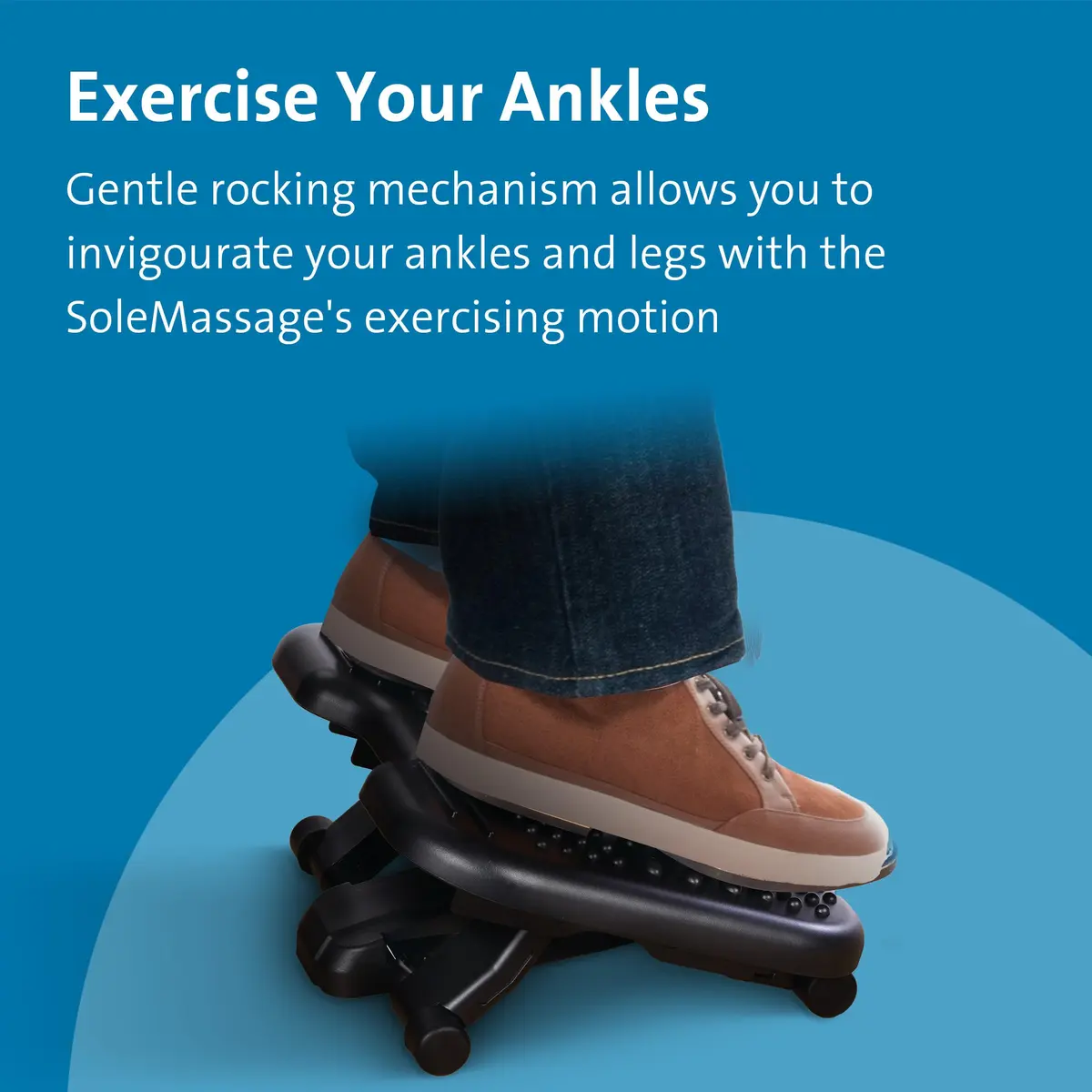 Kensington SoleMassager Rocking Footrest with Adjustable Height and Tilt | Grey Plastic - view 4