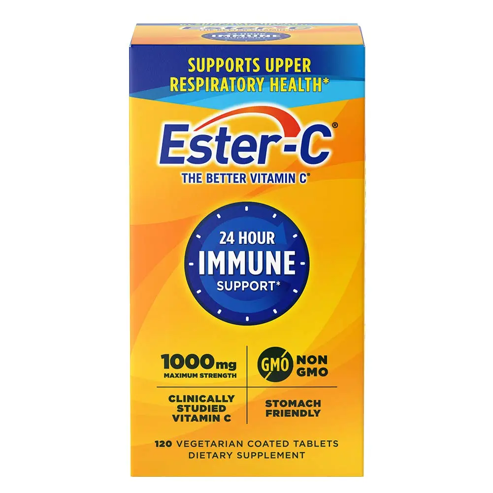 Ester-C Vitamin C 1000 mg Coated Tablets 120 Count | Immune Support for 24 Hours - main product image