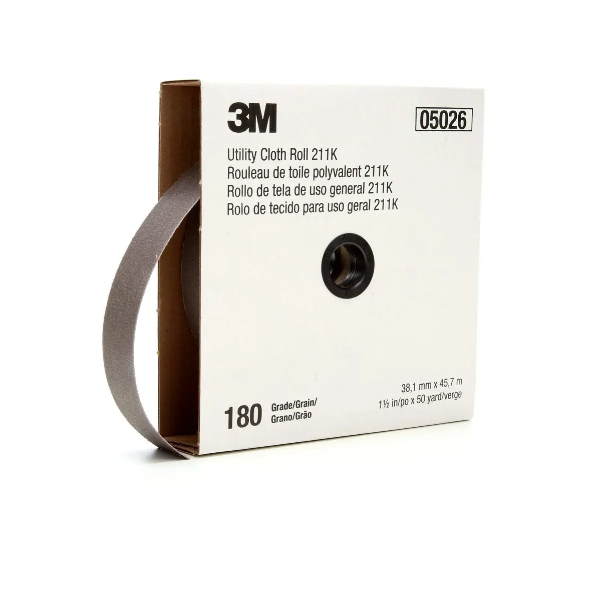 3M Utility Cloth Roll 211K 180 J-Weight 1.5 in x 50 yd | Abrasive for Metal & Wood - main product image