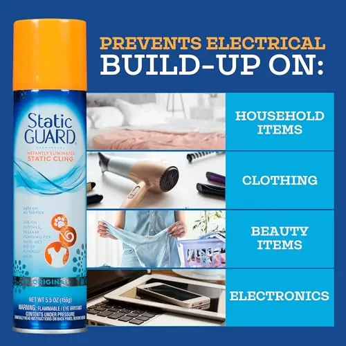 Static Guard Fabric Spray, Original Scent, 5.5 oz (156 g) | Eliminates Static Cling Instantly - view 4