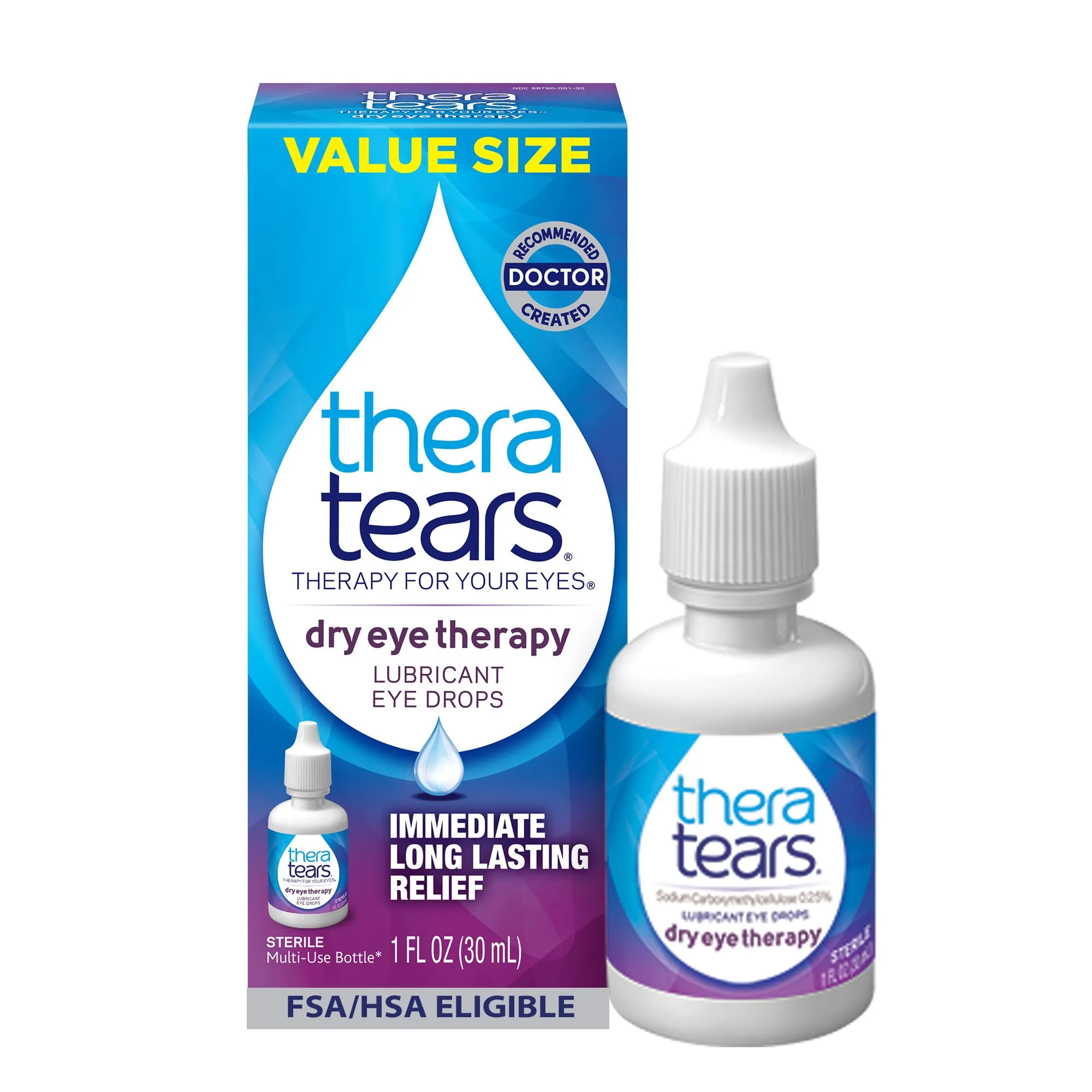 TheraTears Dry Eye Therapy Lubricating Eye Drops for Dry Eyes, 1 Fl Oz | Ophthalmologist-Created Formula with 5 Vital Electrolytes - main product image