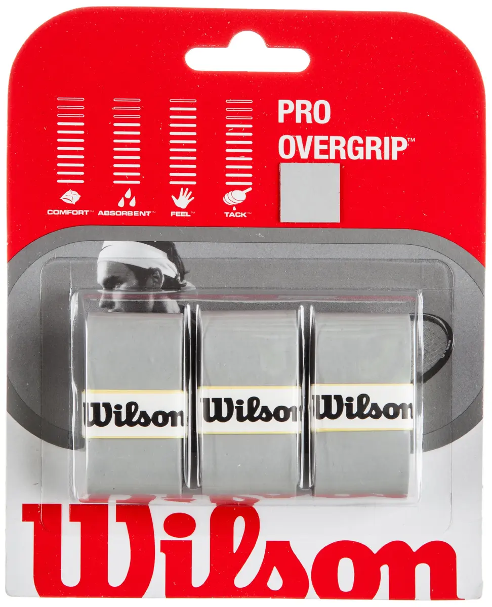 Wilson Pro Overgrip Silver | Tacky Feel for Top Pros - main product image