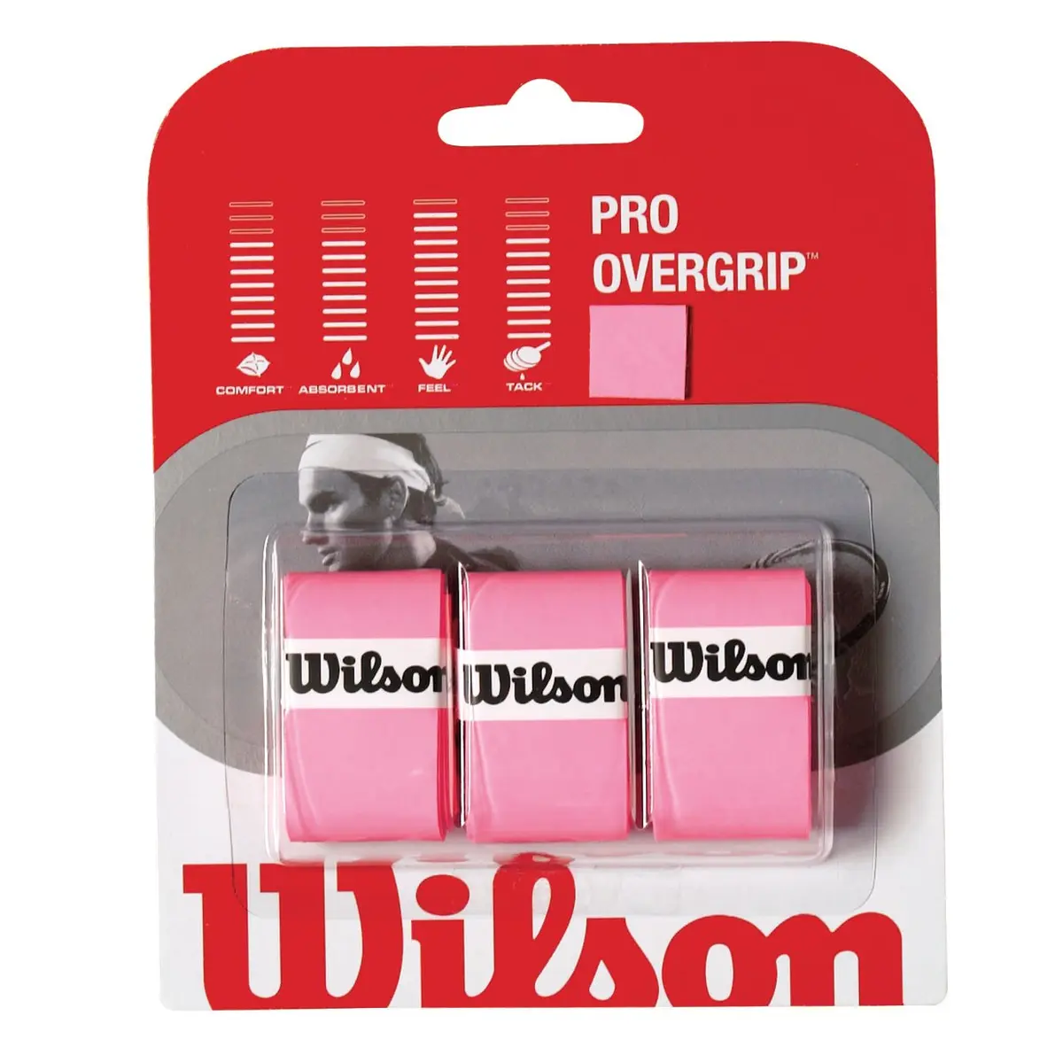 Wilson Pro Overgrip (Optic Pink) 0.6mm | Smooth Surface for Optimal Feel - main product image