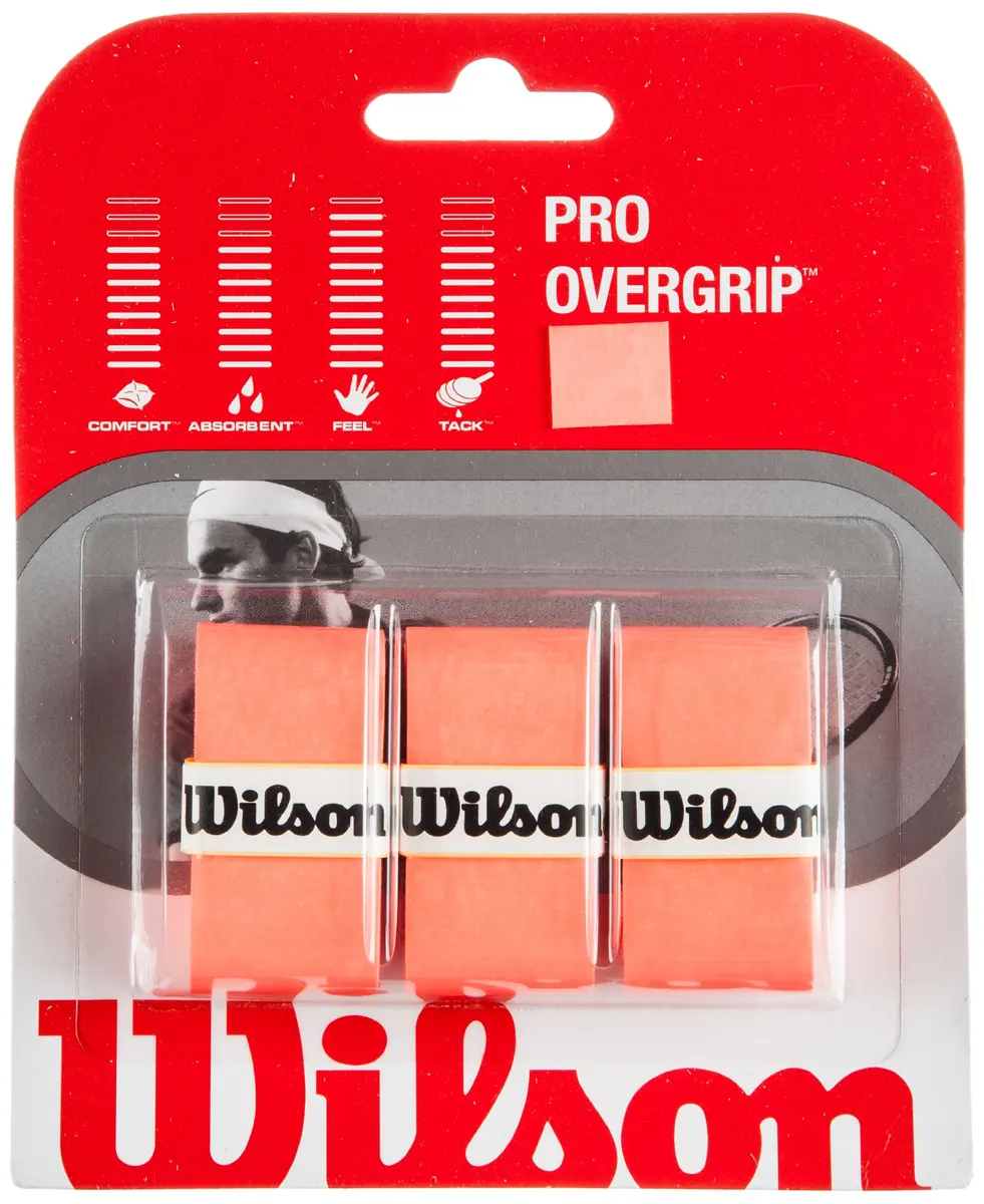 Wilson Pro Overgrip (Optic Orange) - 0.6mm Thickness | Smooth Surface - main product image