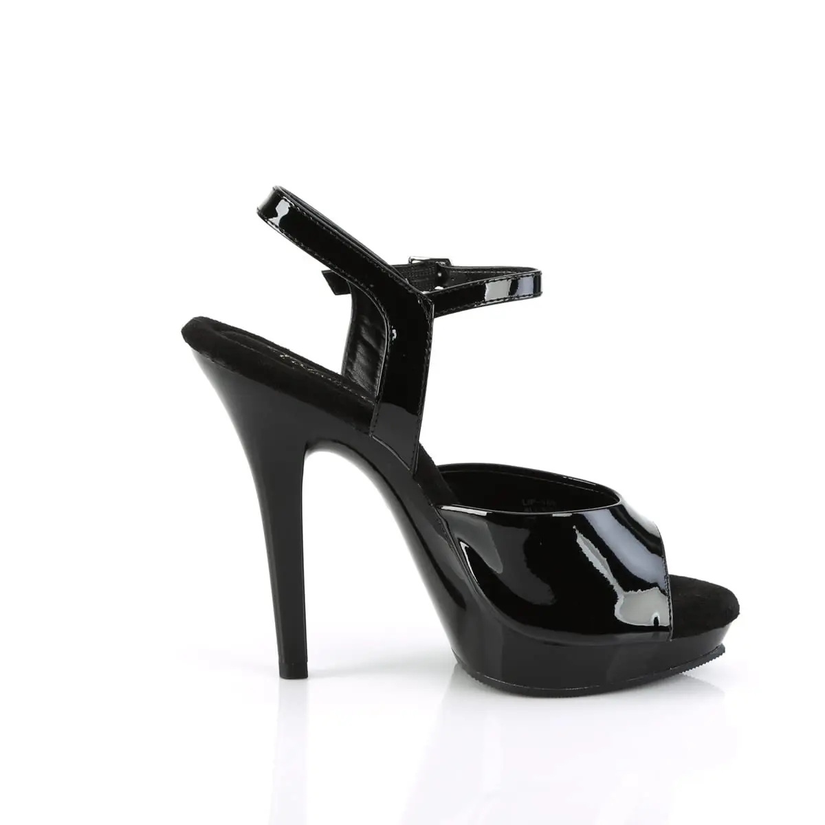 Pleaser Lip-109 Ankle-Strap Platform Sandal 5" Heel | High Heel, Rubber Sole, Black/Black (70-120c) - view 6