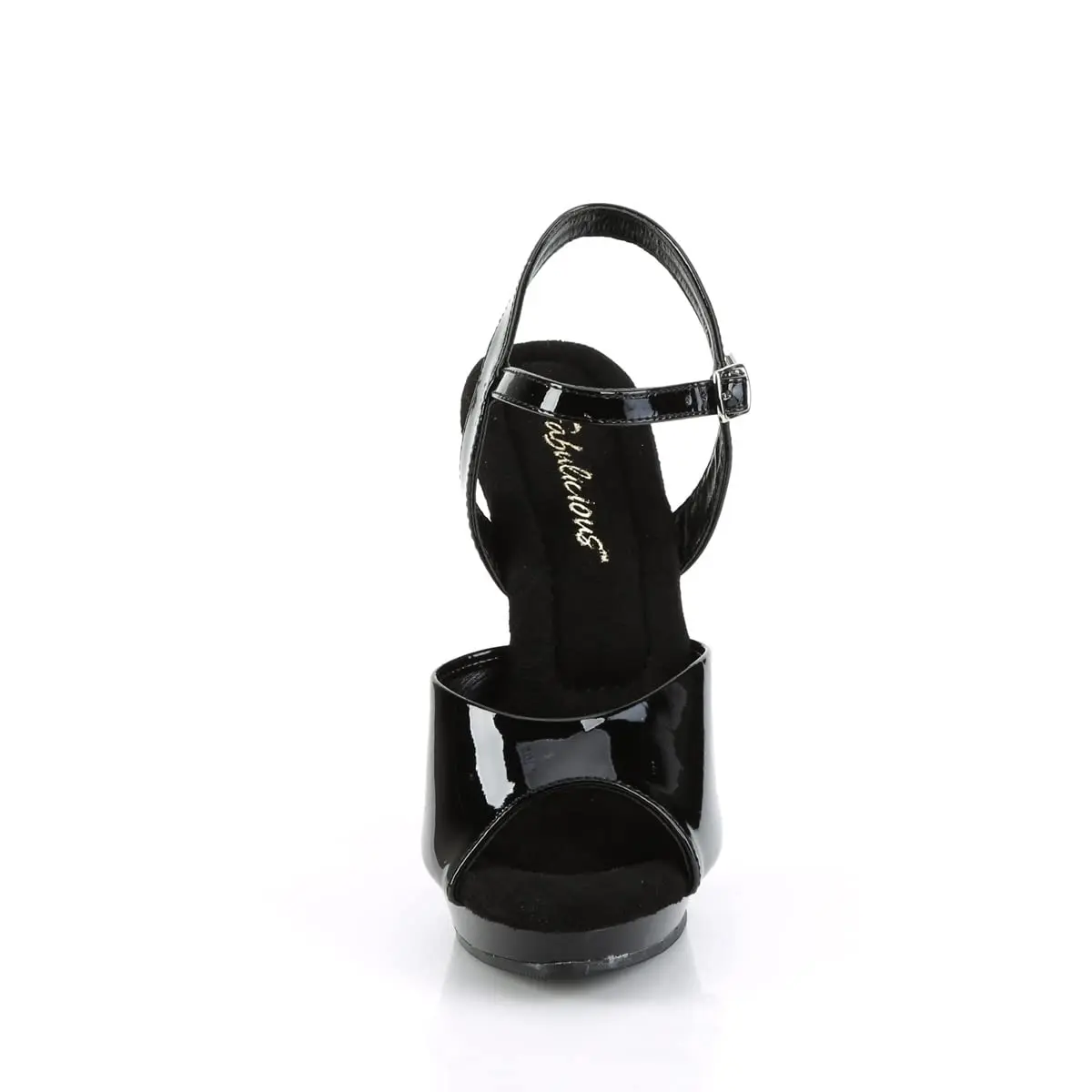 Pleaser Lip-109 Ankle-Strap Platform Sandal 5" Heel | High Heel, Rubber Sole, Black/Black (70-120c) - view 2