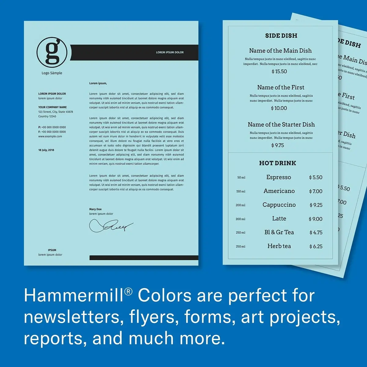 Hammermill Colored Paper 20 lb Blue Printer Paper 8.5 x 11 | Smooth Surface, 500 Sheets - view 8
