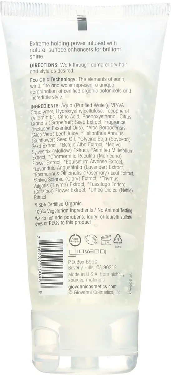 GIOVANNI Natural Styling Gel, Strong Hold, Frizz-Free, 2 oz | Eco Chic Technology, Nourishes & Controls Frizz - view 2