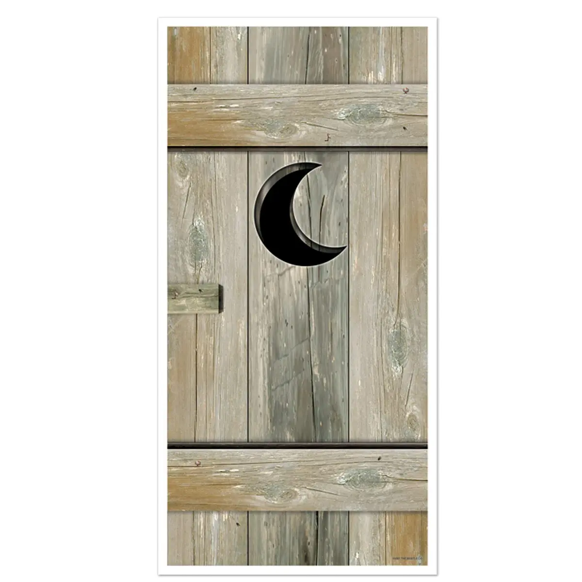 Beistle Outhouse Door Cover Rustic Wood Look Decoration 5 Feet x 30 Inches | Western Party Decor - main product image