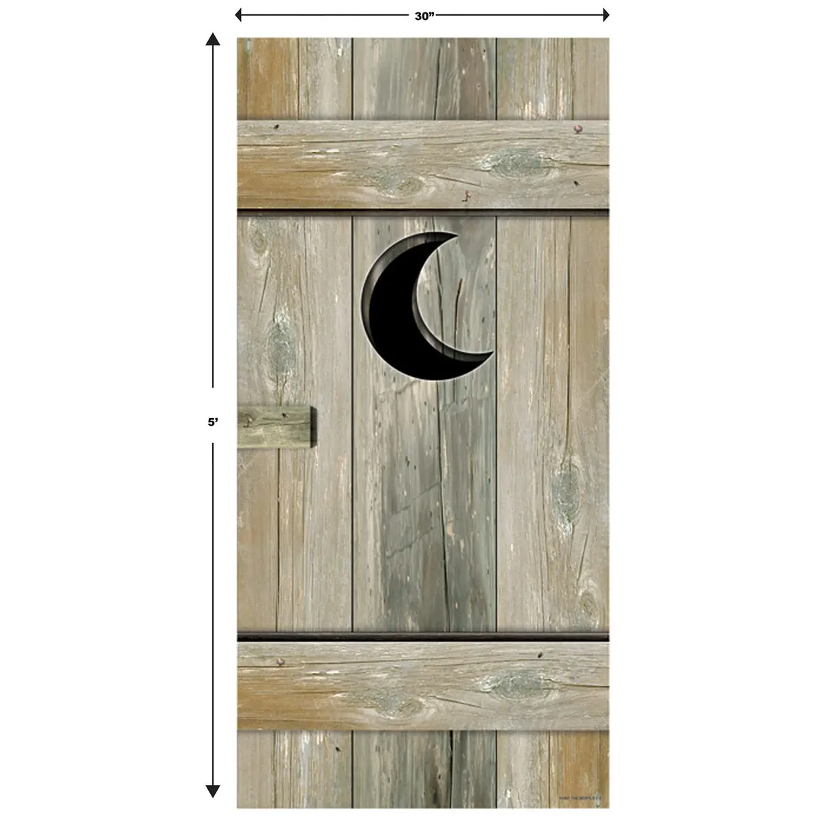 Beistle Outhouse Door Cover Rustic Wood Look Decoration 5 Feet x 30 Inches | Western Party Decor - view 2