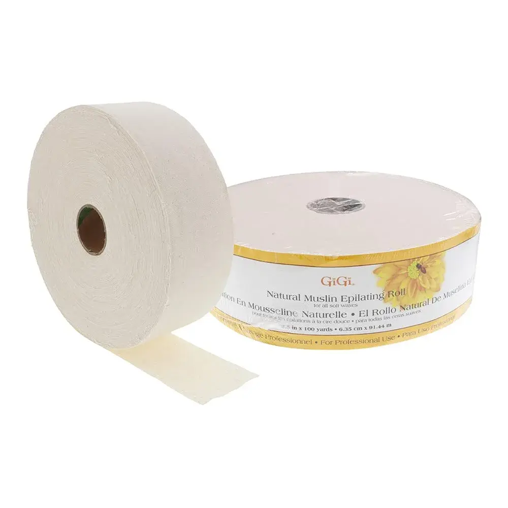 GIGI Natural Muslin Epilating Roll for Hair Removal 2.5" x 100 Yds | Salon-Quality, Shred-Resistant Cloth for All Body Areas - main product image