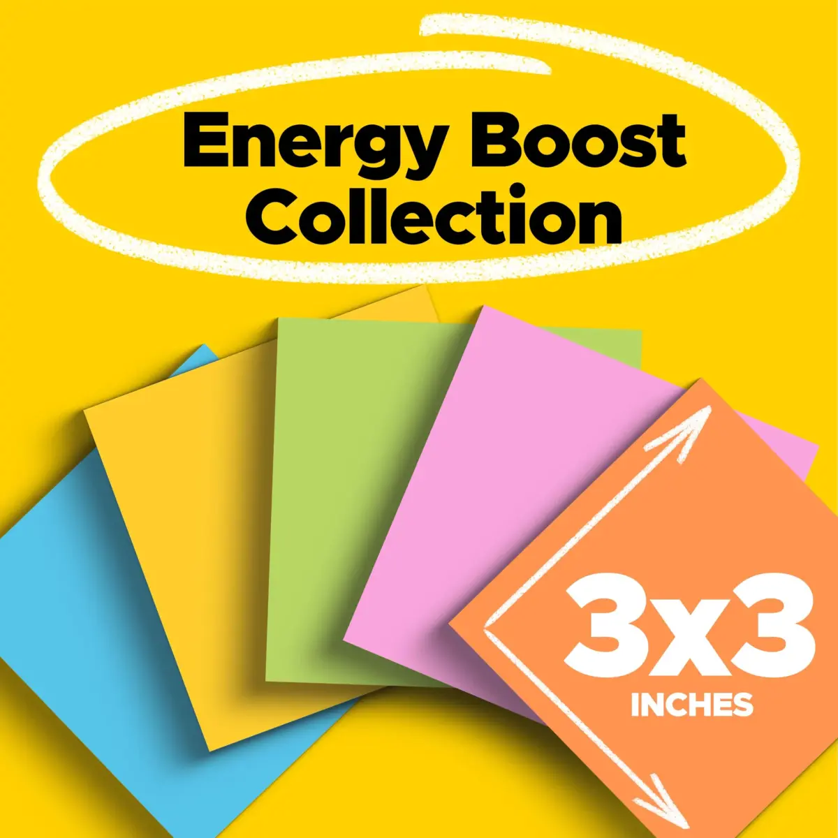 Post-it Super Sticky Notes, 3 x 3 in, Neon Fizz, 6 Pads, 70 Sheets/Pad | 2X Sticking Power - view 2