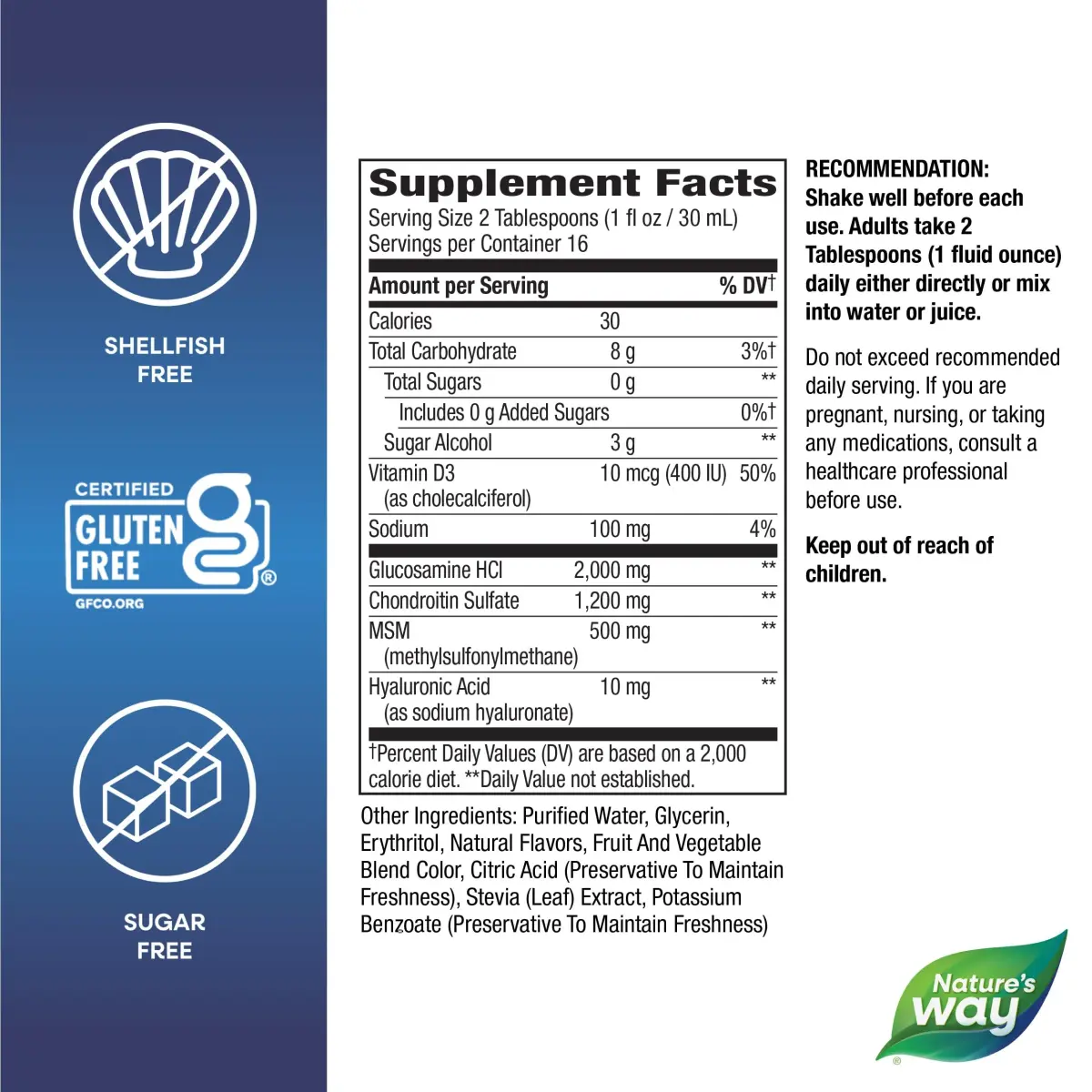 Nature's Way Joint Movement Glucosamine Liquid, Chondroitin, Berry, 473ml (16 Fl Oz) | Ultra-Strength Joint Support Formula - view 7