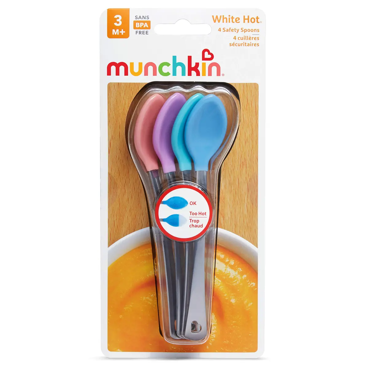 Munchkin White Hot Safety Baby Spoons, 4 Pack | Heat Sensor, Soft Tips, Bright Colors, 3+ Months - view 5
