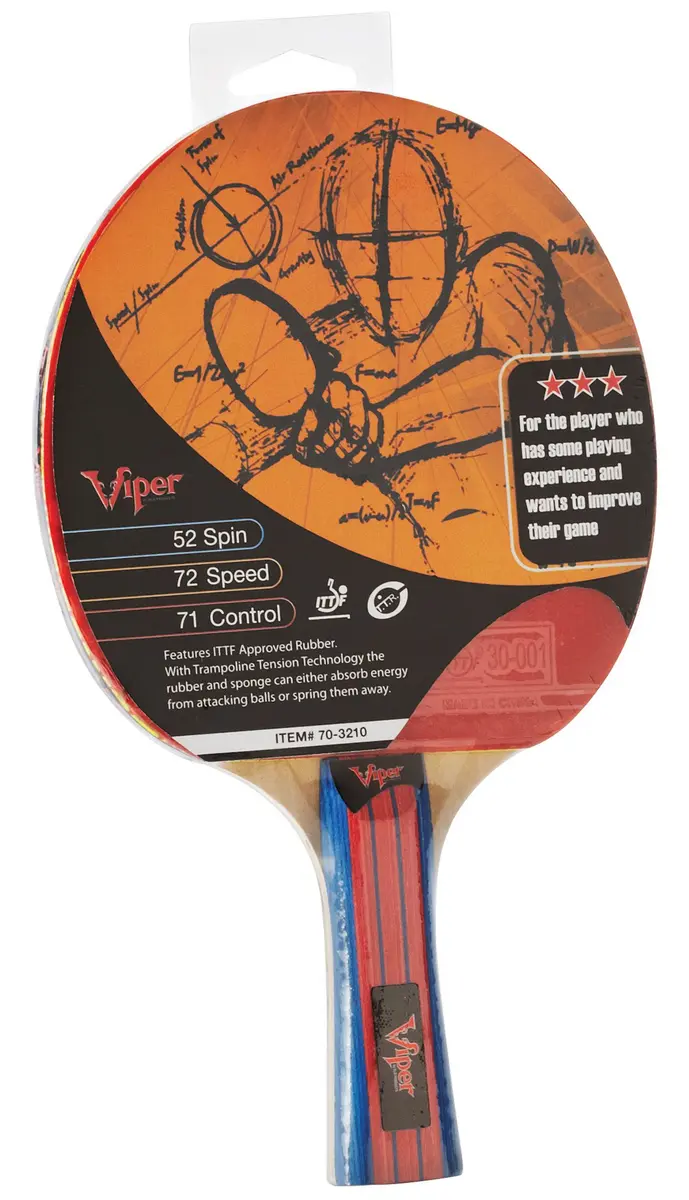 Viper Orbital Velocity Table Tennis Racket, Red | Professional Grade Spin & Speed - view 2