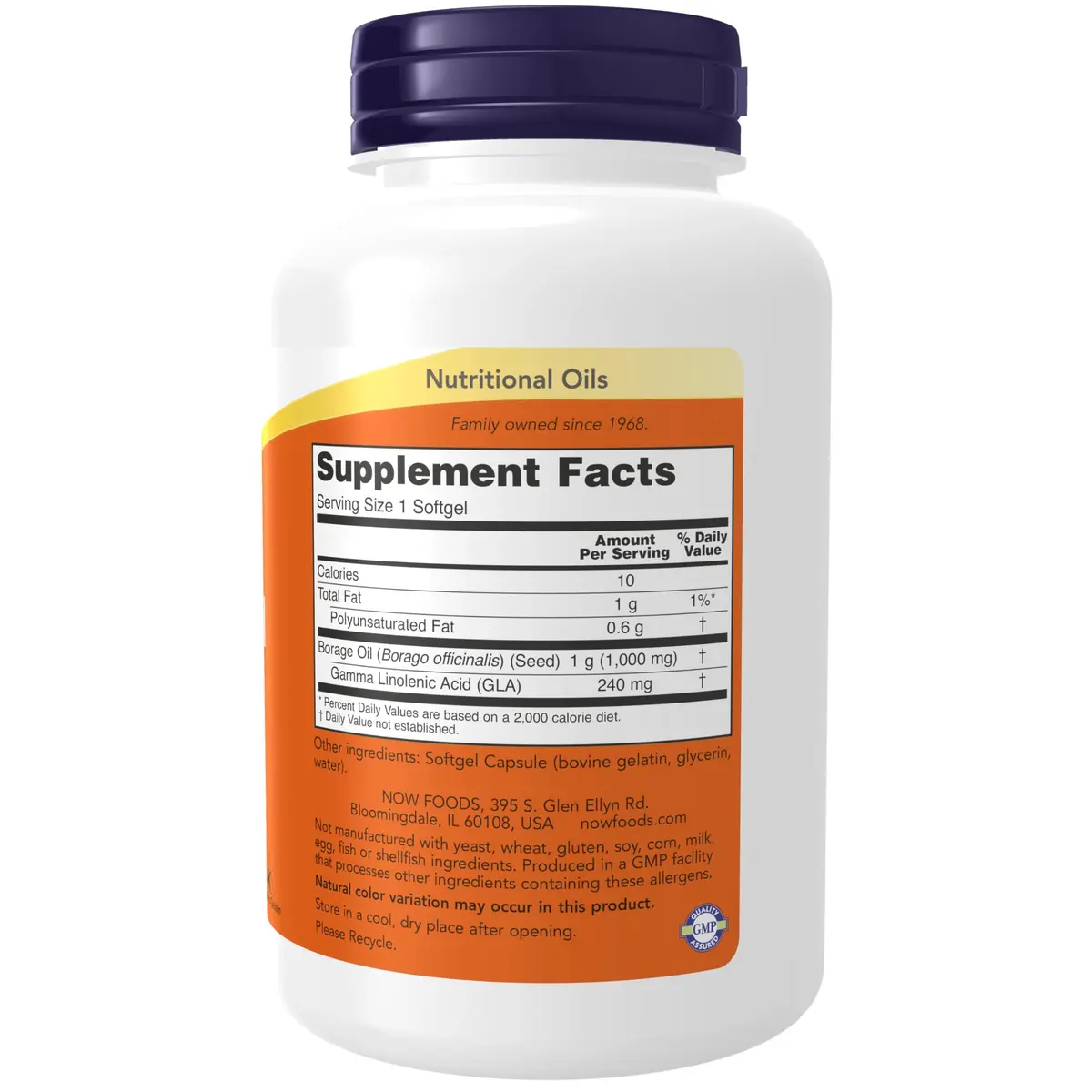NOW Foods Borage Oil 1000 mg 240mg GLA Softgels 120 Count | Omega-6 Essential Fatty Acids - view 2