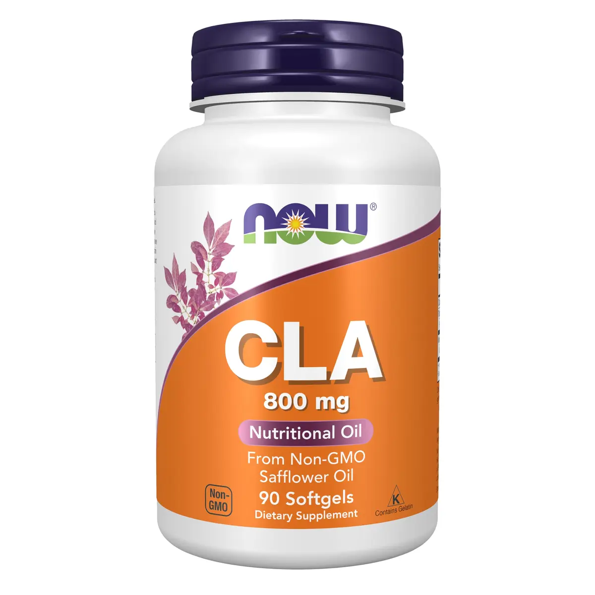 NOW CLA 800 mg Nutritional Oil | Non-GMO Safflower Oil Softgels for Weight Support - main product image