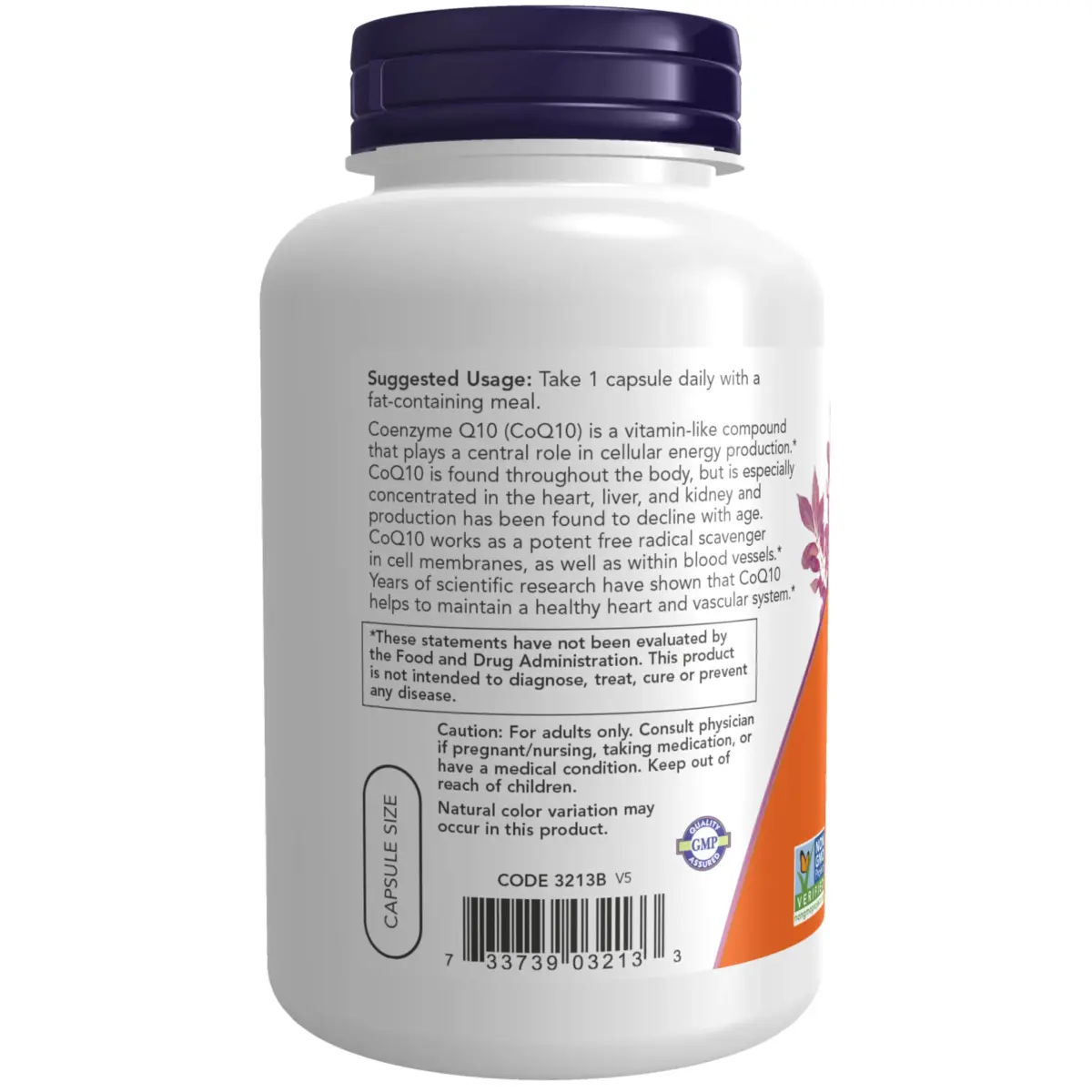 NOW Foods CoQ10 100 mg Veg Capsules 180 Count | Cellular Energy Production with Hawthorn Berry - view 2