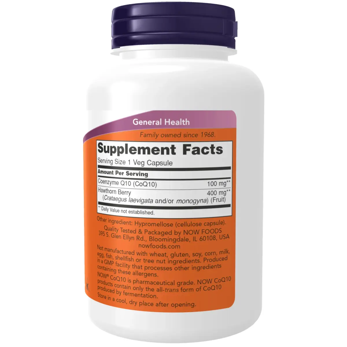 NOW Foods CoQ10 100 mg Veg Capsules 180 Count | Cellular Energy Production with Hawthorn Berry - view 3