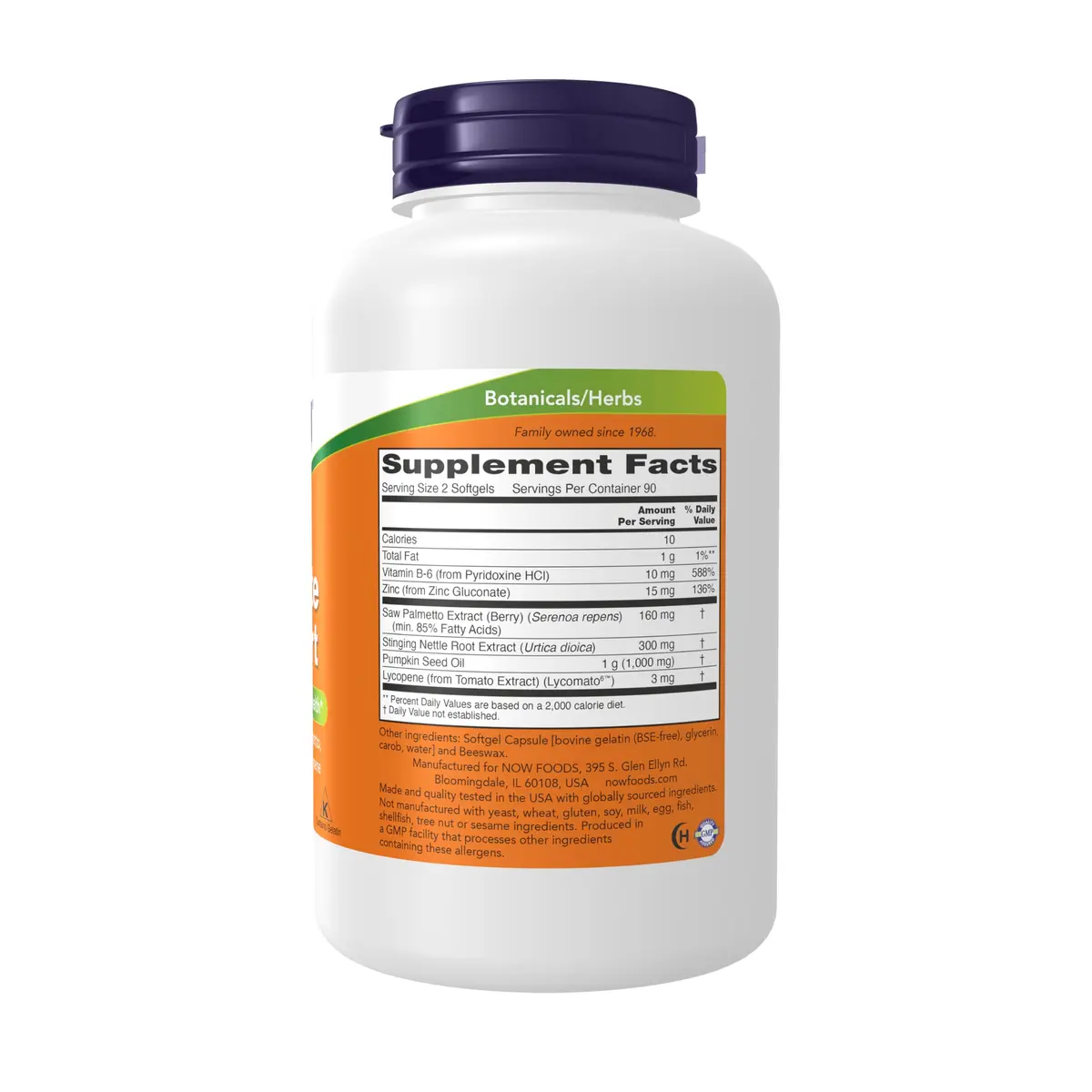 NOW Supplements Prostate Support w/Standardized Saw Palmetto 180 Softgels | Supports Prostate Function & Health - view 2