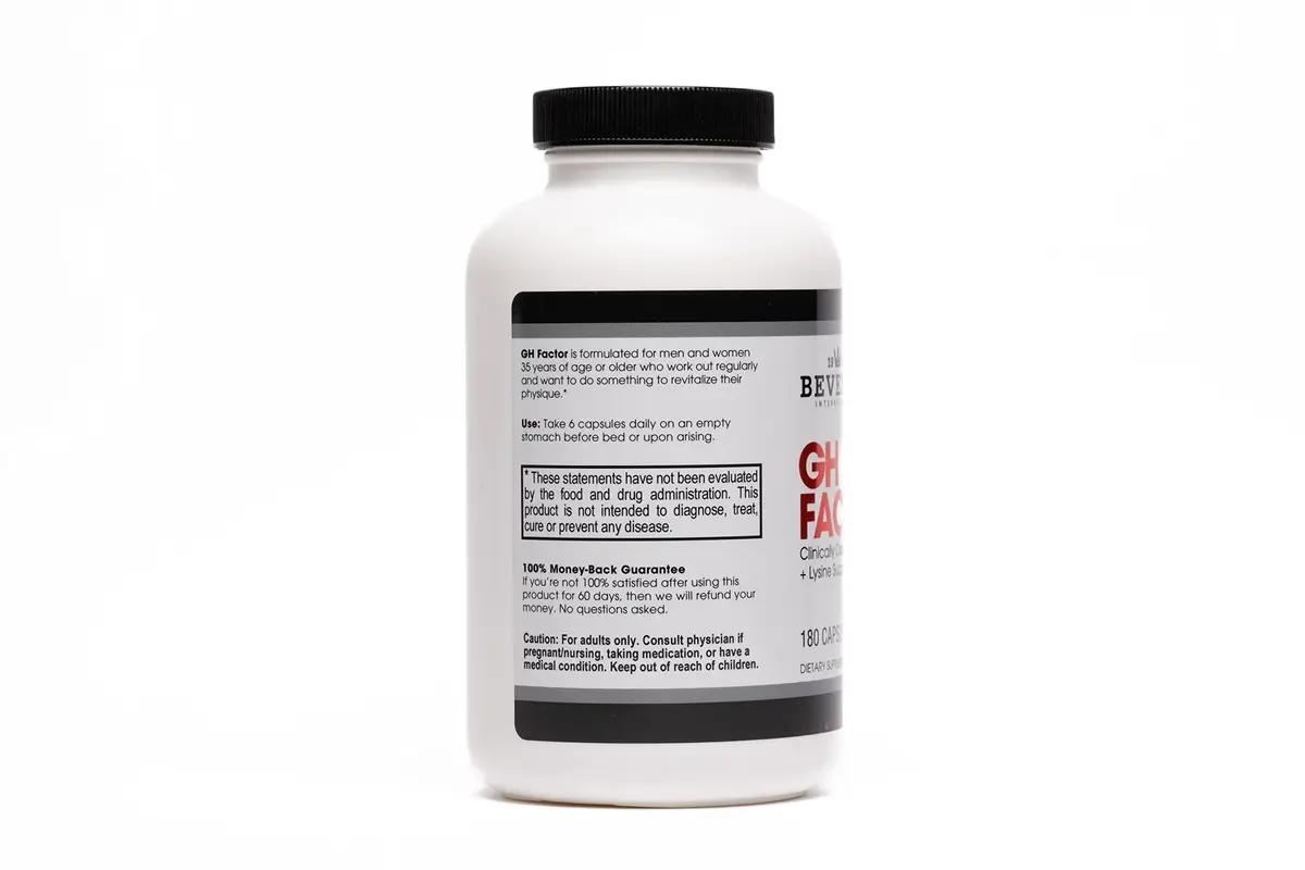 Beverly International GH Factor, Arginine & Lysine, 180 Capsules | Supports GH Production & Muscle Recovery - view 3